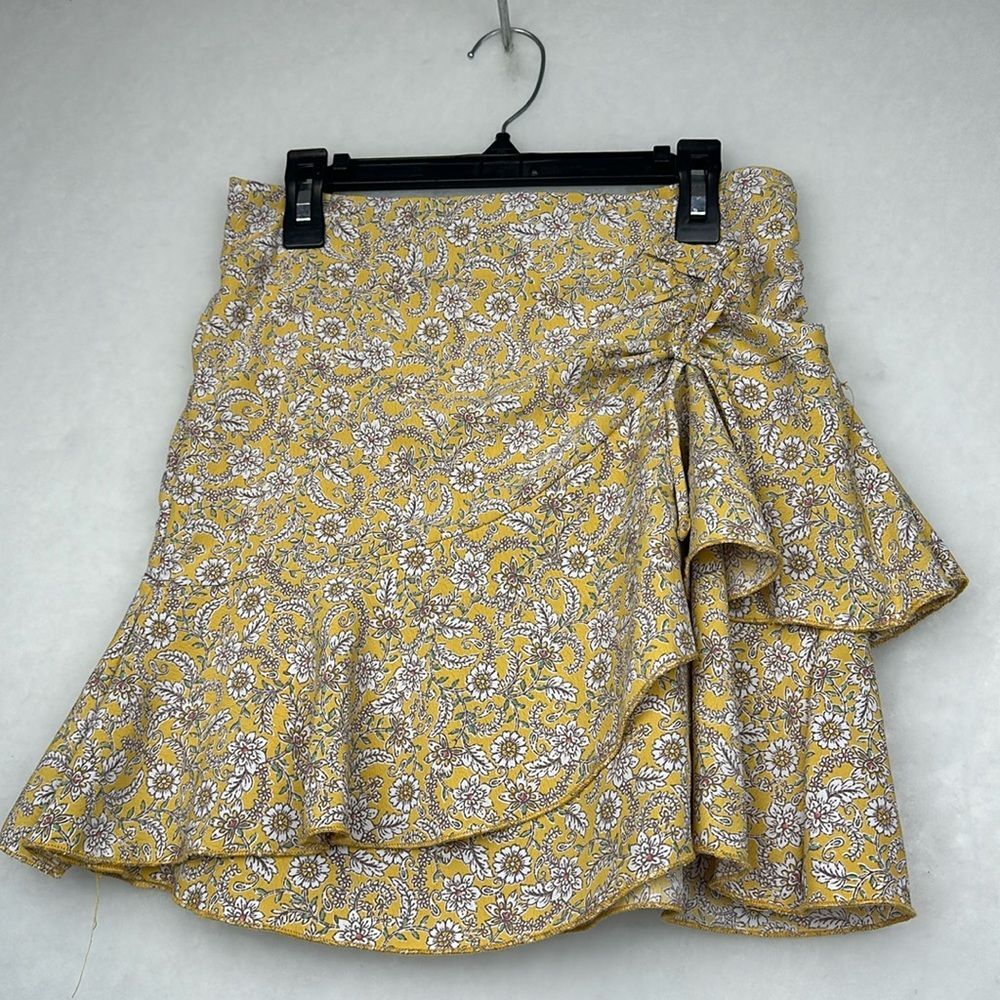 Girl Princess Crepe Ruffle Hem Layered Empire Waist Skirt Sz 12 Floral